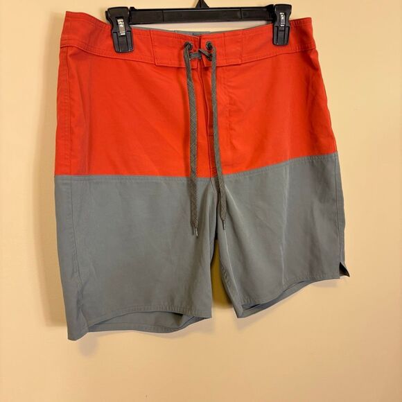 Prana Colorblock Men's Swim Trunks Orange and Grey Size 32 - Picture 3 of 7